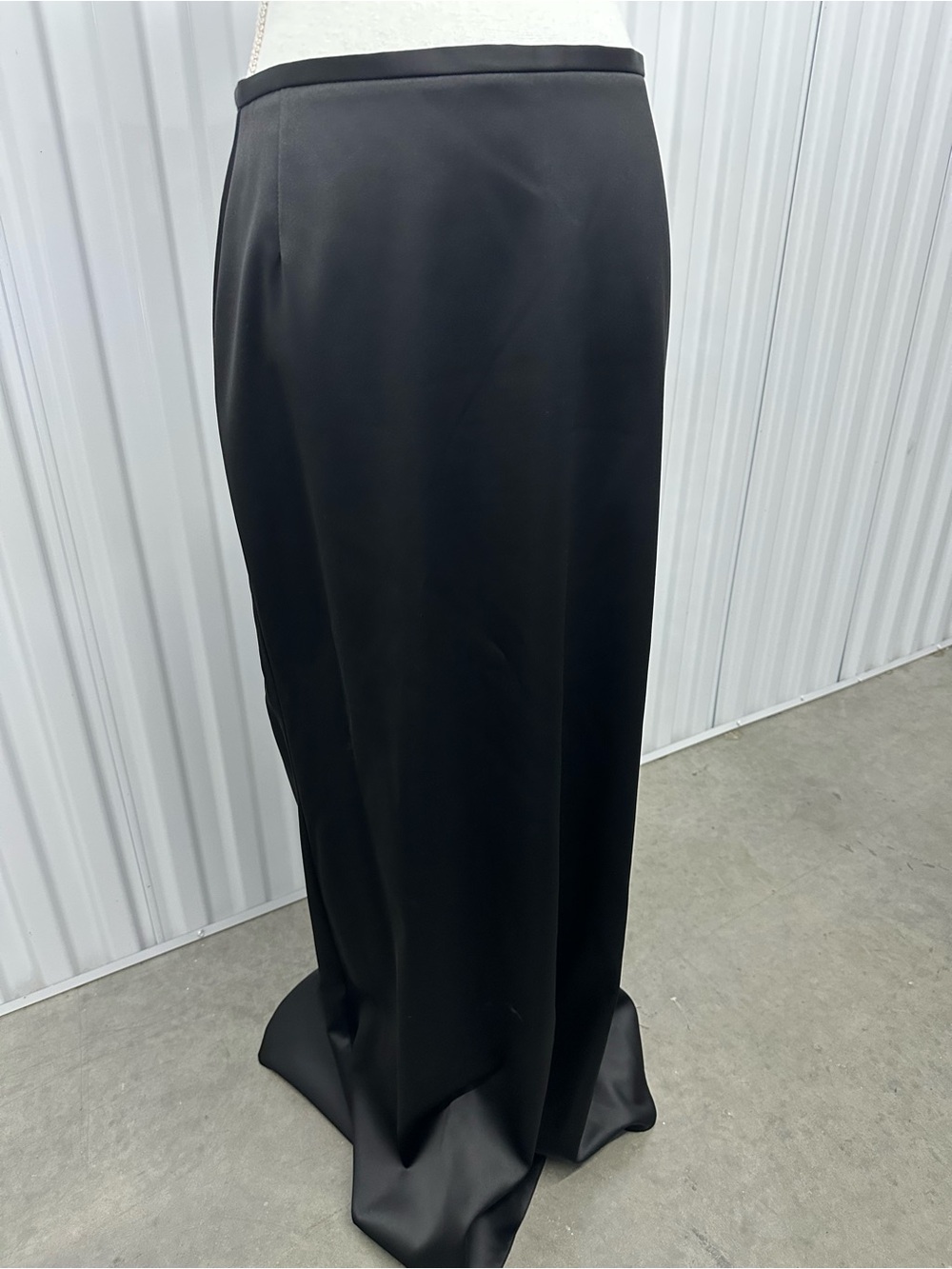 JS Collections Black Maxi Skirt with Back Kick Pleat - New with Tag